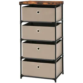 Costway Nachttisch 33,5 x 42 x 84,5 cm 1-tlg. Braun