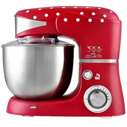 Efbe-Schott Küchenmaschine 5L Rührgerät Edelstahlschüssel 1000W Rot/Weiß NEU*55300