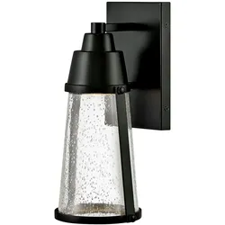 Licht-Erlebnisse Wandaußenleuchte PENZANCE Schwarz Transparent Witterungsbeständig GU10 LE117753