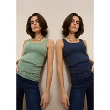 TAMARIS Tanktop "im Set, aus elastischer Baumwollmischung", Damen, Gr.
