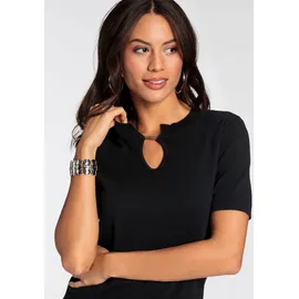 Bruno Banani Kurzarmpullover Cut-Out Bruno Banani schwarz