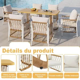 gl store Gartenmöbel-Set 7-tlg. Beige/Naturfarbe
