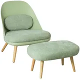 SoBuy Einzelsessel Polyester 67 x 76 x 73 cm Grün mit Hocker