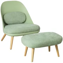 SoBuy Einzelsessel Polyester 67 x 76 x 73 cm Grün mit Hocker