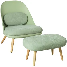 SoBuy Einzelsessel Polyester 67 x 76 x 73 cm Grün mit Hocker