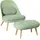 SoBuy Einzelsessel Polyester 67 x 76 x 73 cm Grün mit Hocker