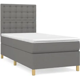 vidaXL Boxspringbett 100 x 200 cm Dunkelgrau