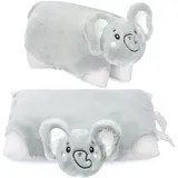 Brubaker Kuscheltierkissen Elefant 40 x 30 cm Grau