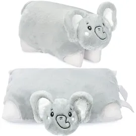 Brubaker Kuscheltierkissen Elefant 40 x 30 cm Grau