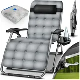 tillvex Sonnenliege 200 x 60 x 30 cm Grau