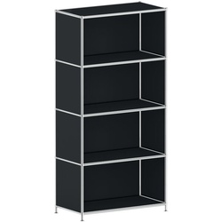 viasit Aktenregal »System 4« breit 4 OH schwarz, 77.9x155.6x40.4 cm