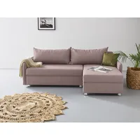 Ecksofa COLLECTION AB "Sunny L-Form", rosa (rose), B:218cm T:141cm, 100% Polyester, Sofas, inkl. Bettfunktion und Bettkasten