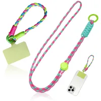 2 Stück Handyband Universal, Handy Lanyard mit 2 Stück Universelles Patch, Handyband mit Hülle kombinierbar, Einstellbar und Abnehmbar,Handykette Universal zum Umhängen Handyband Kordel Kette