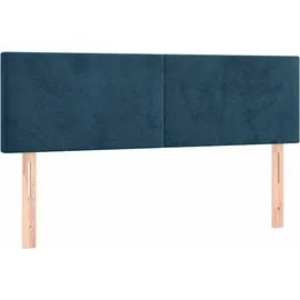 vidaXL Boxspringbett mit Matratze Dunkelblau 140x200 cm Samt
