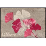 Salonloewe Fußmatte Ginko Welcome Rose 050x075 cm Fußabtreter Sauberlaufmatte draußen Fussmatte Indoor Schmutzfänger Outdoor