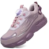 GemChve Arbeitsschuhe Sicherheitsschuhe Herren Damen Stahlkappen Anti-Smashing Leicht Sportlich Atmungsaktiv Selbsthemmend Schnellverschluss Mode Schutzschuhe Pink 42 EU - 42 EU