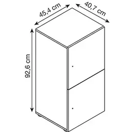 MÖBELPARTNER Spind Locked weiß 702029, 6 Schließfächer 90,8 x 40,7 x 185,2 cm