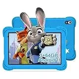 YUMBOT Kinder Tablet, 8 Zoll Android 11 Kids Tablet 3GB RAM + 64GB Rom,Kindersicherung Bluetooth WiFi Tablet Kinder,4000 mAh Kinder Tablet ab 2 3 5 6 8 Jahre mit kindersicherer Hülle (blau)