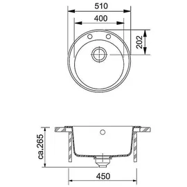 Franke Pamira ROG 610-41 Glacier + Stopfenventil