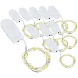 Lunartec 10er-Set LED-Lichterdraht, je 24 Mikro-LEDs, je 1,2 m, IPX4, warmweiß
