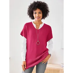 Pullunder HEINE "Pullunder", Damen, Gr. 50, pink, 100% Polyacryl, unifarben, Pullover
