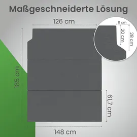 eloneo Camper Matratze für VW T4, T5, T6, T6.1 Multivan, California Beach, Caravelle, Transporter, Klappmatratze grau, 185x148x8cm