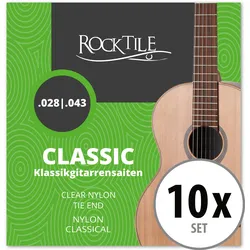 Rocktile Saiten für Konzertgitarre Super Light 10er Pack