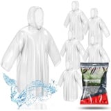 Travelfreund® Regenponcho 24x Einweg Regenjacke mit Kaputze transp. Einheitsgröße Regenponcho (Packung, 24-St., 24x Regenjacke) mit Kaputze