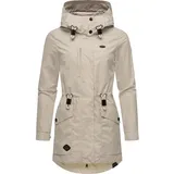 Ragwear leichte Damen wasserdichte Übergangsjacke mit Taillenzugband und Verstellbarer Kapuze Alysa YOUMODO Bone Gr.