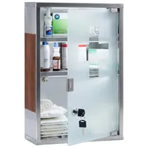 Relaxdays Medizinschrank EMERGENCY Edelstahl XL ohne Norm silber