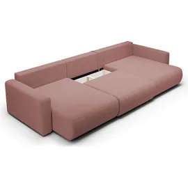 petits-meubles U-sofa 4-sitzig umbaubar Truhe Evy Rosa