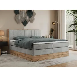 MKS Boxspringbett 160 x 200 cm H3 Hellgrau
