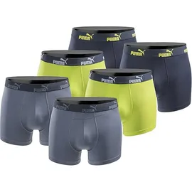 Puma Boxershorts 6er Pack Blau / Gelb / Mehrfarbig XL