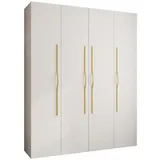 abiks möbel Drehtürenschrank COMO 200 x 245,5 x 50 cm Weiß/Gold