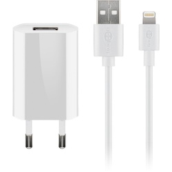 Goobay Apple Lightning Ladeset (5 W) - Netzteil mit Apple Lightning-Kabel, 1 m, weiß