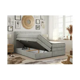 mks möbel Boxspringbett mit Bettkasten ¦ grau ¦ Maße (cm): B: 120 H: 110