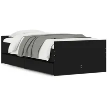 vidaXL Bettgestell mit Schubladen Schwarz 90x190 cm