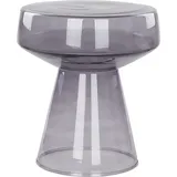 Beliani Beistelltisch grau Rauchglas Glänzend Hoch Rund 37 cm T-Form Pilzform Konisch Retro-Stil Couchtisch für Pflanzen Wohnzimmer Ausstattung