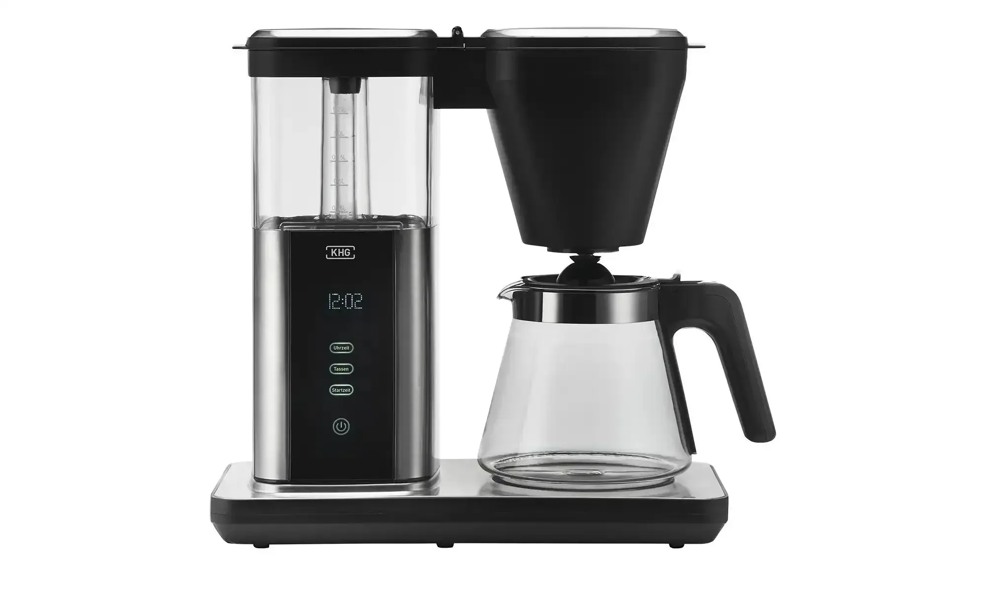 KHG Kaffeeautomat  KA-189 DSE , silber , Metall,Glas,Kunststoff,Edelstahl , Maße (cm): B: 35 H: 35 T: 17.5