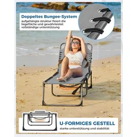 luxuskollektion Sonnenliege 5-stufig verstellbar klappbar  grau