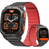 KOSPET TANK M3 Ultra GPS Smartwatch für Herren Smartwatch Damen 480mAh Akku 5 ATM & IP69K Wasserdicht Herzfrequenz Monitor Schlaftracker für Vate... - Schwarz