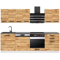 Belini Küchenzeile Küchenblock Susan - Küchenmöbel 240 cm Einbauküche Vollausstattung ohne Elektrogeräten mit Hängeschränke und Unterschrä...