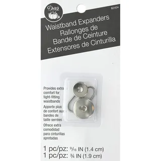 Dritz Bunddehner Knopf-Erweiterer, Silber, Assorted, 2