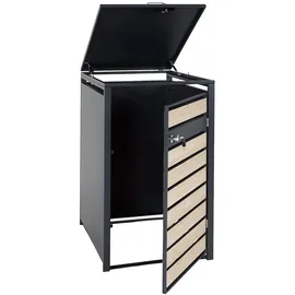 Mendler Mülltonnenverkleidung HWC-J81 68 x 117 cm gold