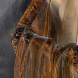 PTNKUIIY 150cm*2m Organza Stoffe zum Nähen -Sparkly Stoff Dekostoff Kostümstoff Stoffe Leichter Glanz Stoff Organza Stoffe für Gardine Vorhänge Tischdecken Deko Schals Kleidungsdekoration-Braun