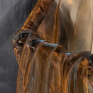 PTNKUIIY 150cm*2m Organza Stoffe zum Nähen -Sparkly Stoff Dekostoff Kostümstoff Stoffe Leichter Glanz Stoff Organza Stoffe für Gardine Vorhänge Tischdecken Deko Schals Kleidungsdekoration-Braun