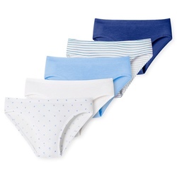 Schiesser - Slips Dots&Stripes 5Er Pack In Blau/Weiß, Gr.98