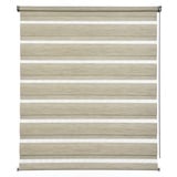 GARDINIA Doppelrollo de luxe, Duo-Rollo, Seitenzugrollo, Transparente und blickdichte Streifen, Verstellbar, 60 x 180 cm, Cappuccino-melange