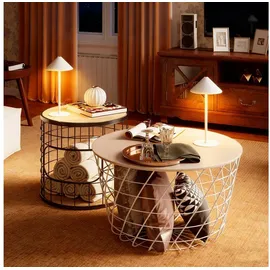 Homcom Tischlampe Weiß 2 St.