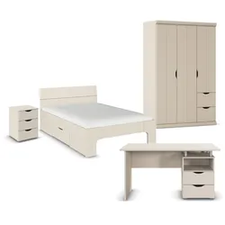 rauch Set »Frieda« mit Bett - 145x210x90cm - beige - Holz / Holz